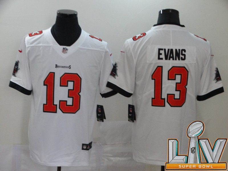 Super Bowl LV 2021 Men Tampa Bay Buccaneers #13 Evans white New Nike Limited Vapor Untouchable NFL Jerseys->tampa bay buccaneers->NFL Jersey